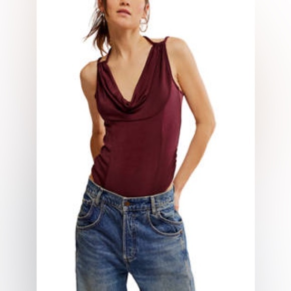NWT Free People First Choice Burgundy Women's Intimately Free Bodysuit - Picture 3 of 9